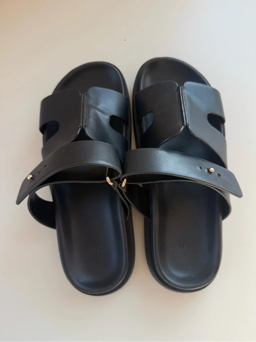 H&M Black Adjustable Footbed Sandals EU38 - Picture 6 of 7